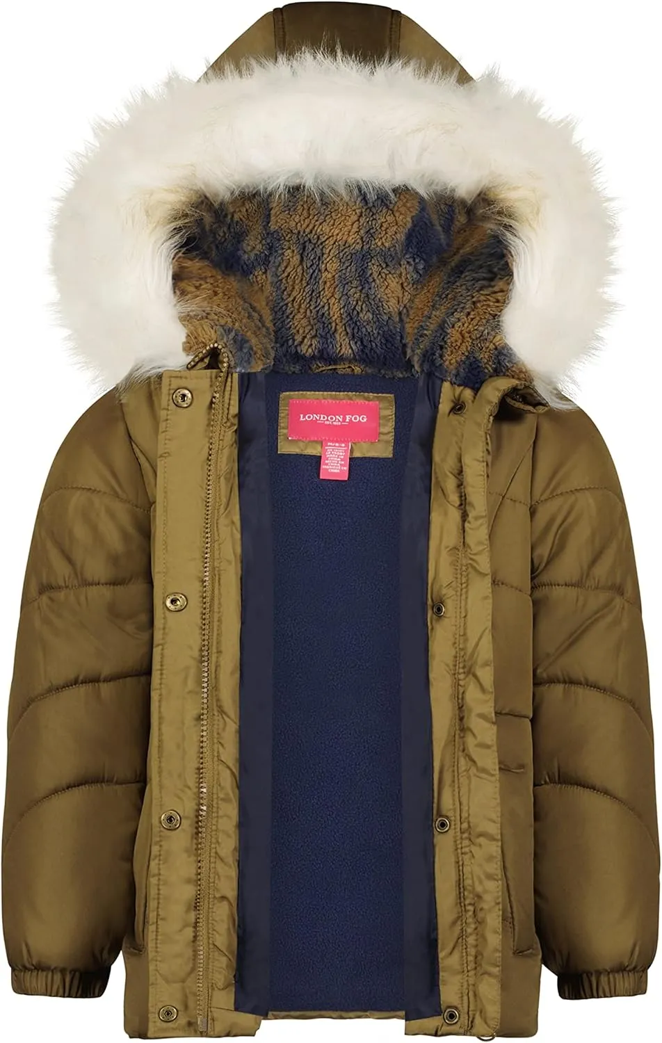 LONDON FOG Baby Girl's Hooded Puffer Winter Jacket