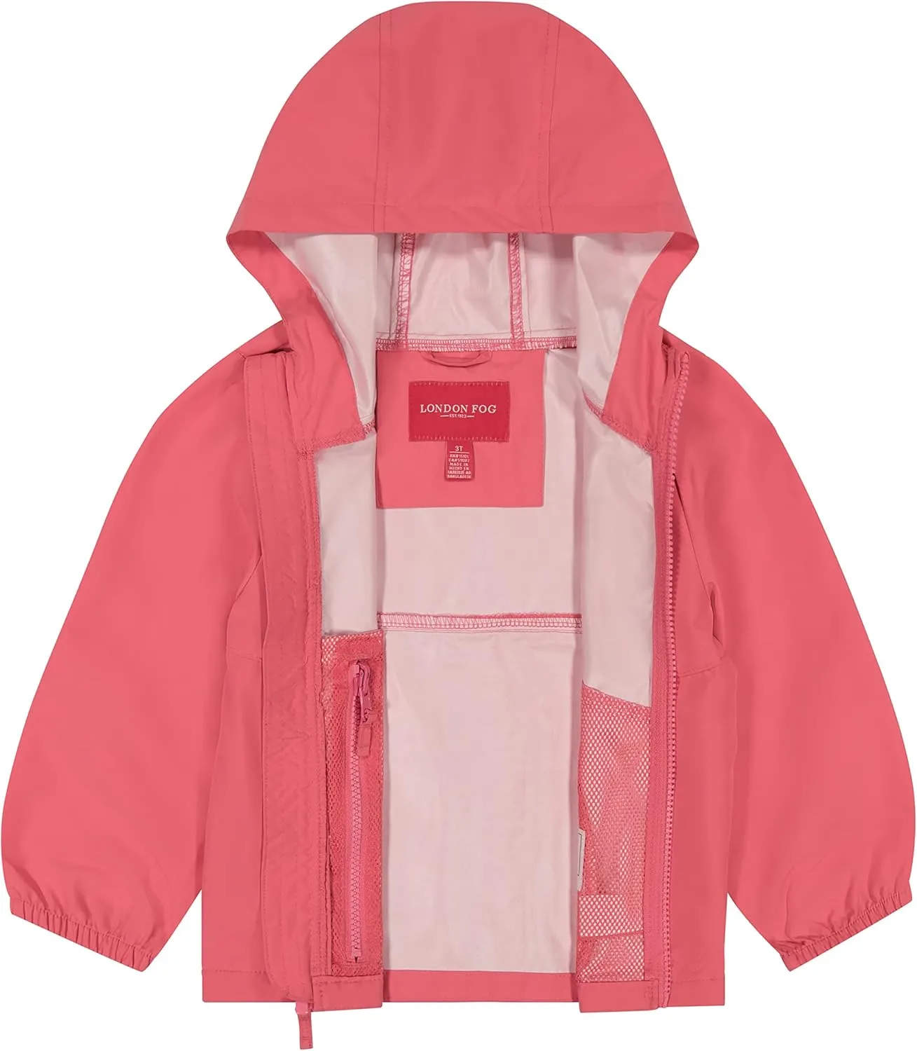 LONDON FOG Girls' Lightweight Water-Resistant Windbreaker