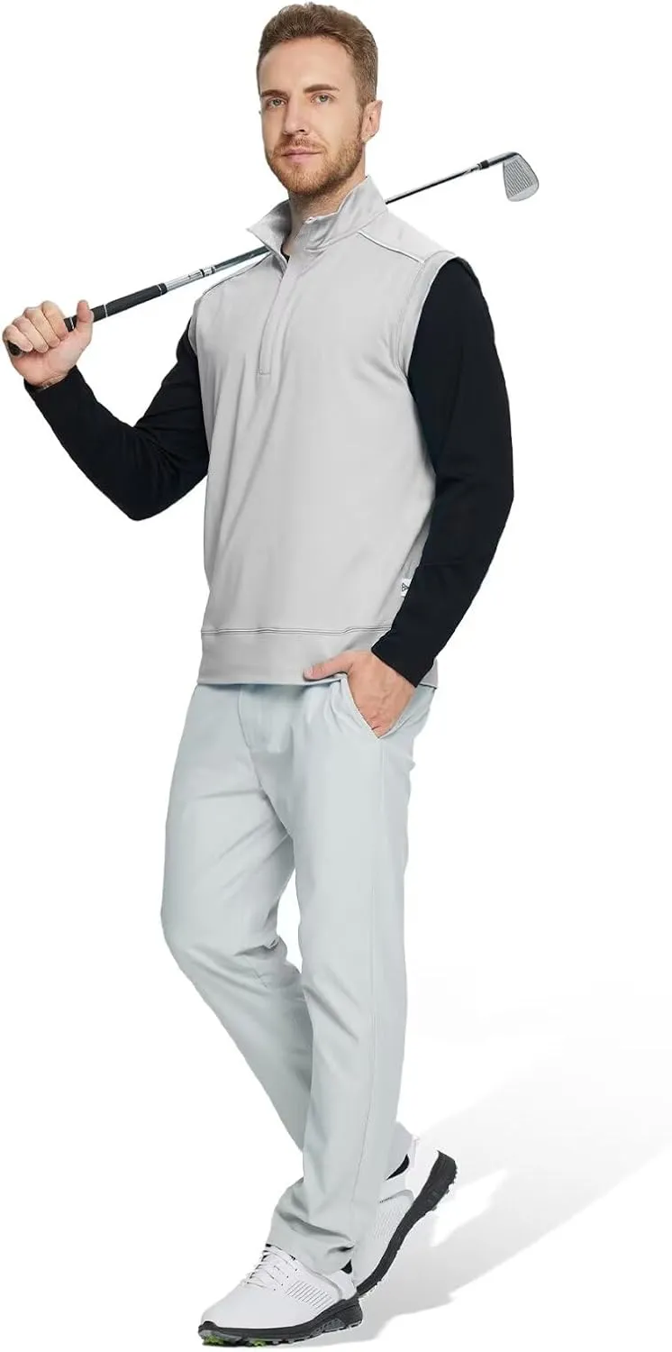 M MAELREG Golf Vests For Men Dry Fit Lightweight Moisture Wicking Performance Sports Breathable Golf 1/4 Zip Pullover Men