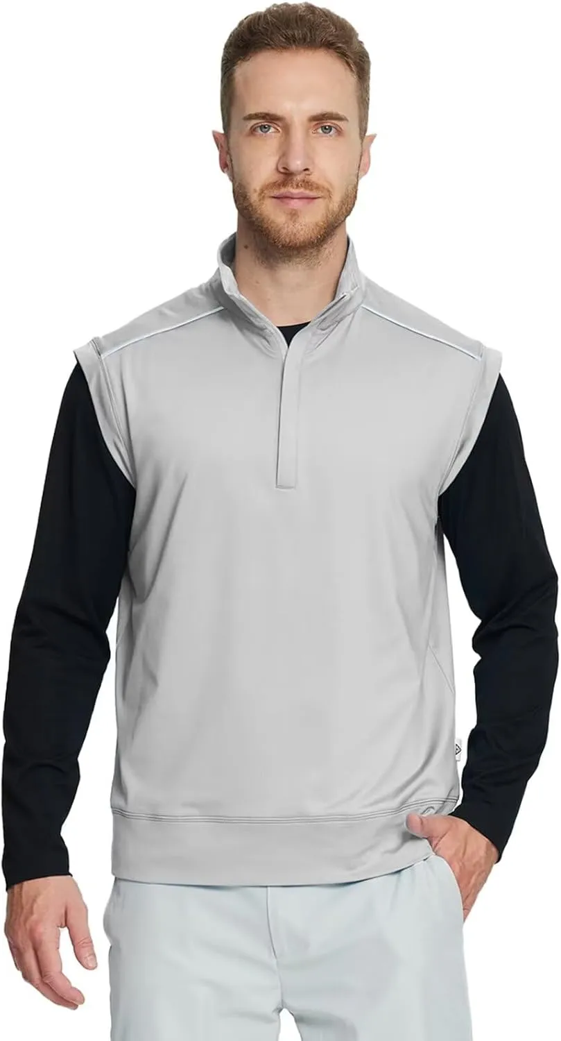 M MAELREG Golf Vests For Men Dry Fit Lightweight Moisture Wicking Performance Sports Breathable Golf 1/4 Zip Pullover Men