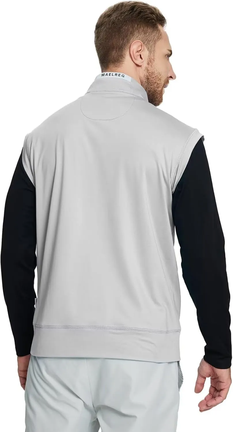 M MAELREG Golf Vests For Men Dry Fit Lightweight Moisture Wicking Performance Sports Breathable Golf 1/4 Zip Pullover Men