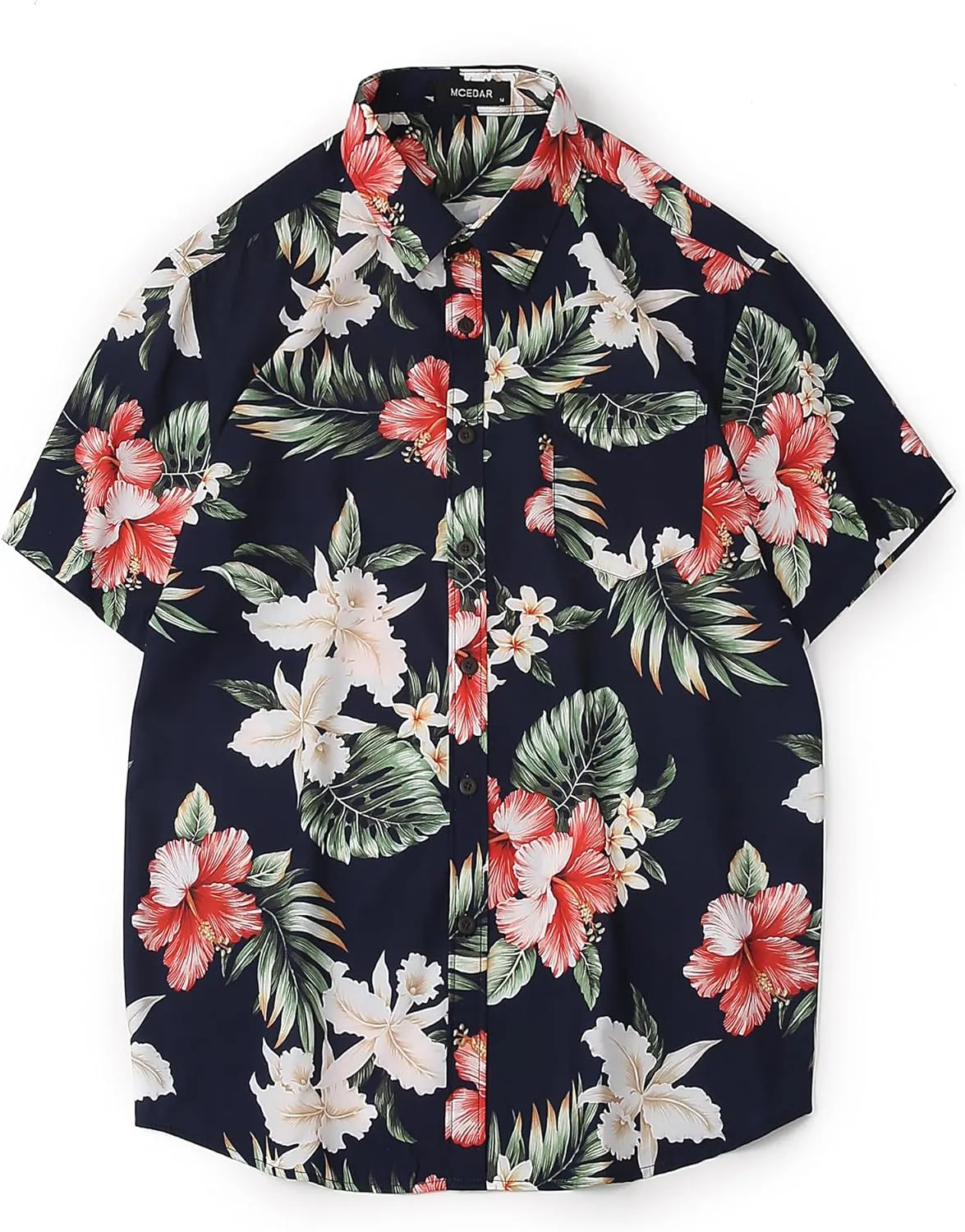 MCEDAR Men's Hawaiian Shirt and Short 2 Piece Vacation Outfits Sets Casual Button Down Beach Floral Suits with Bucket Hats
