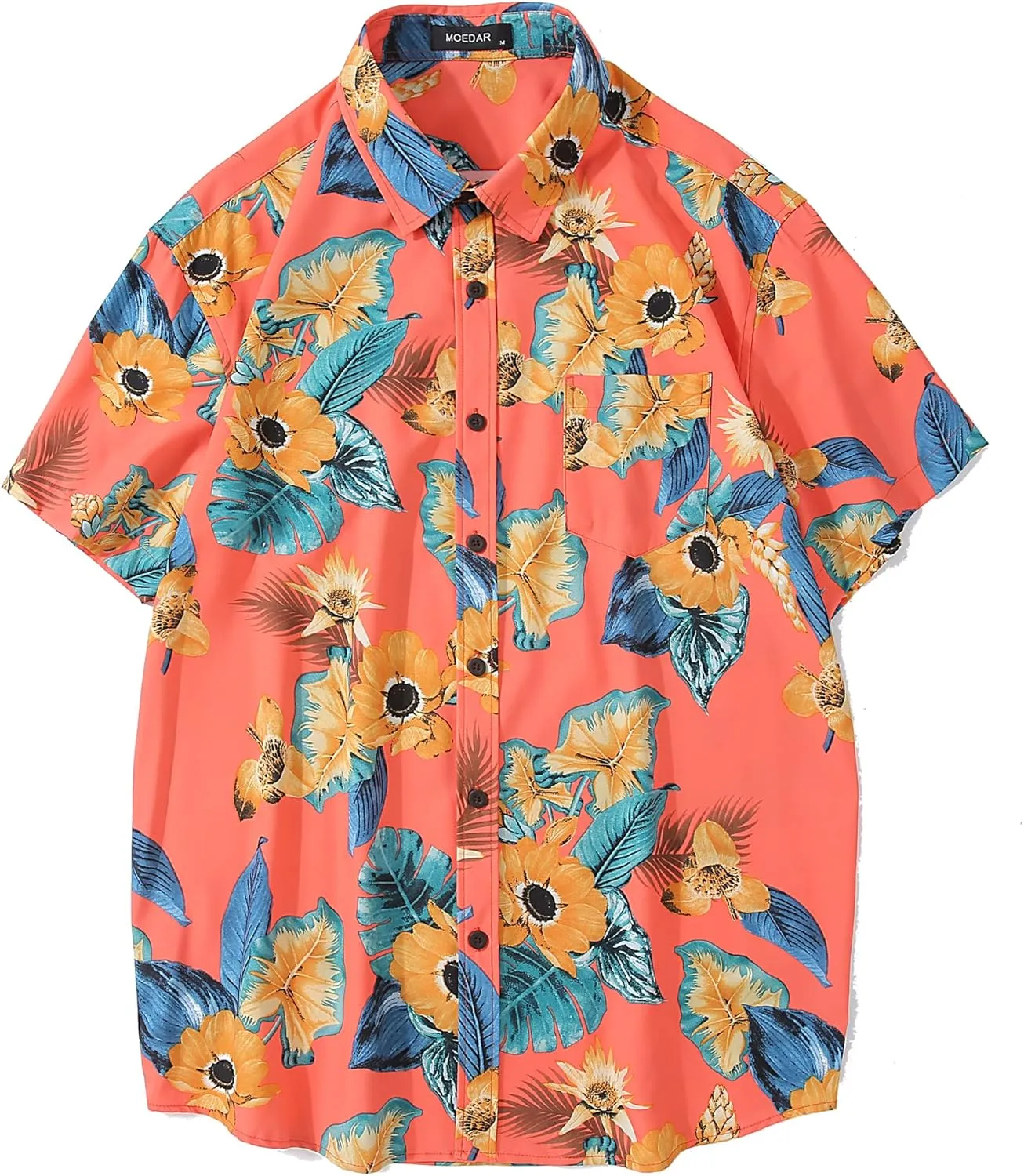 MCEDAR Men's Hawaiian Shirt and Short 2 Piece Vacation Outfits Sets Casual Button Down Beach Floral Suits with Bucket Hats