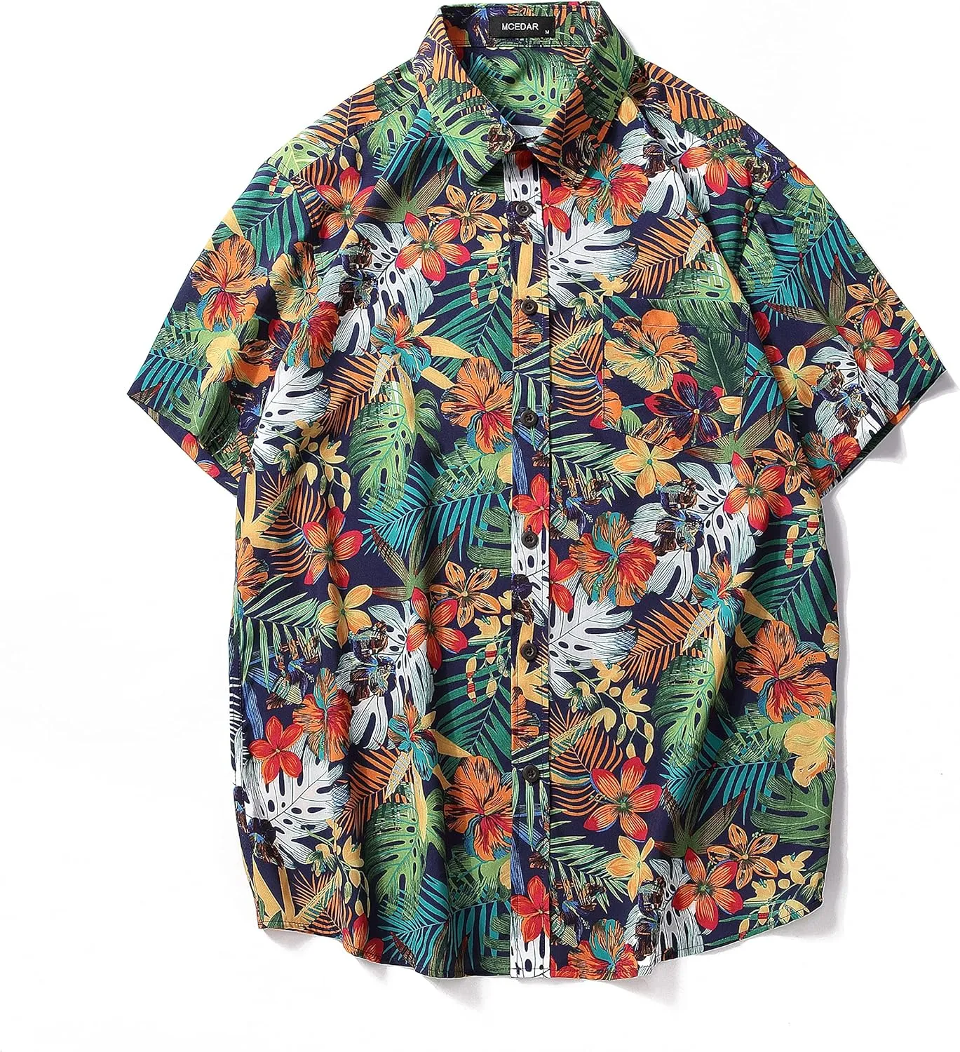 MCEDAR Men's Hawaiian Shirt and Short 2 Piece Vacation Outfits Sets Casual Button Down Beach Floral Suits with Bucket Hats