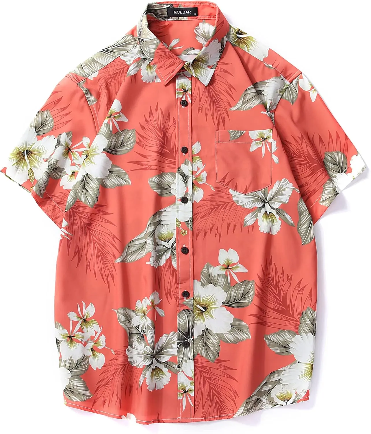 MCEDAR Men's Hawaiian Shirt and Short 2 Piece Vacation Outfits Sets Casual Button Down Beach Floral Suits with Bucket Hats
