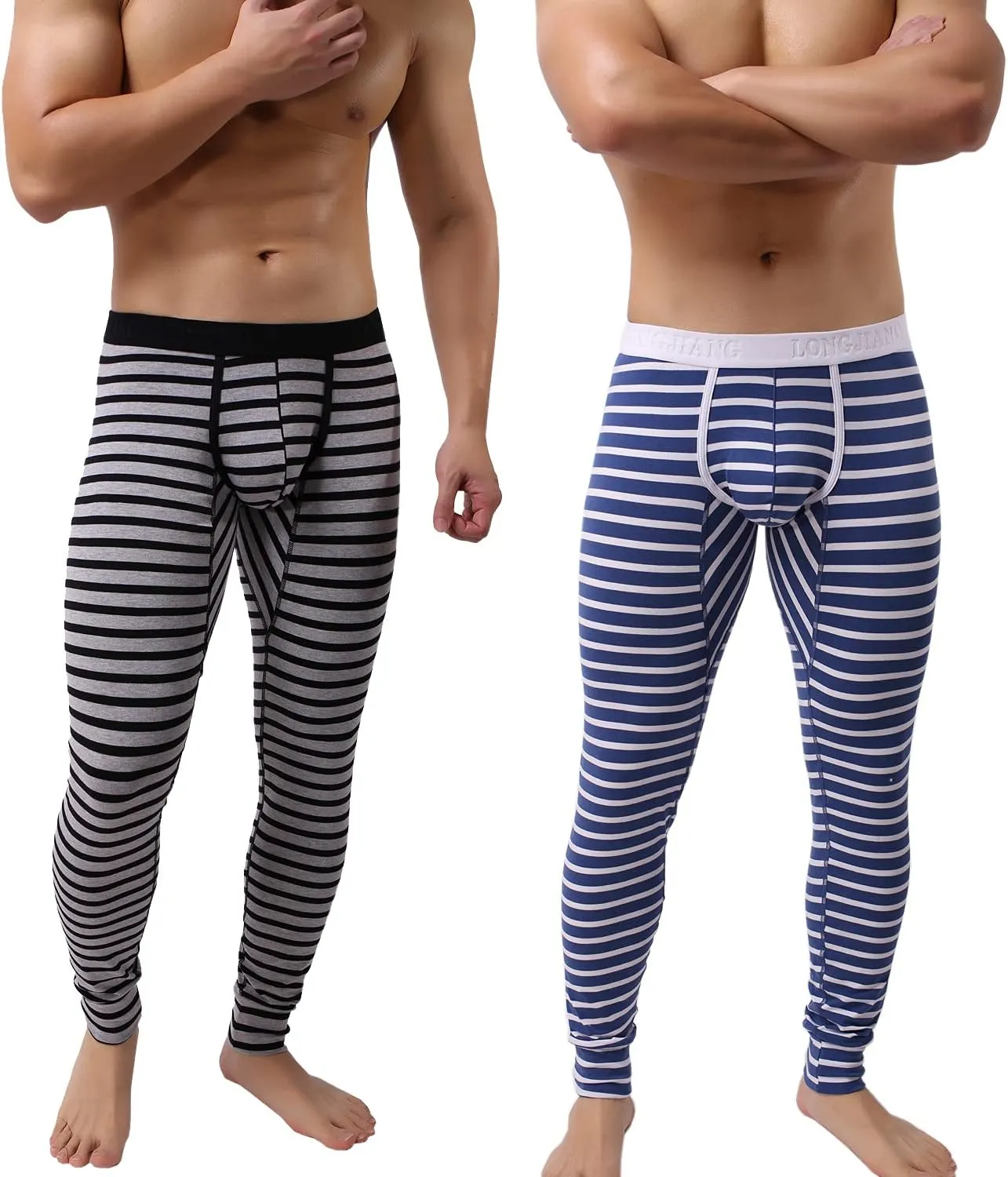 Mens Cotton Pouch Underwear Long Johns Thermal Pants Bottoms Leggings