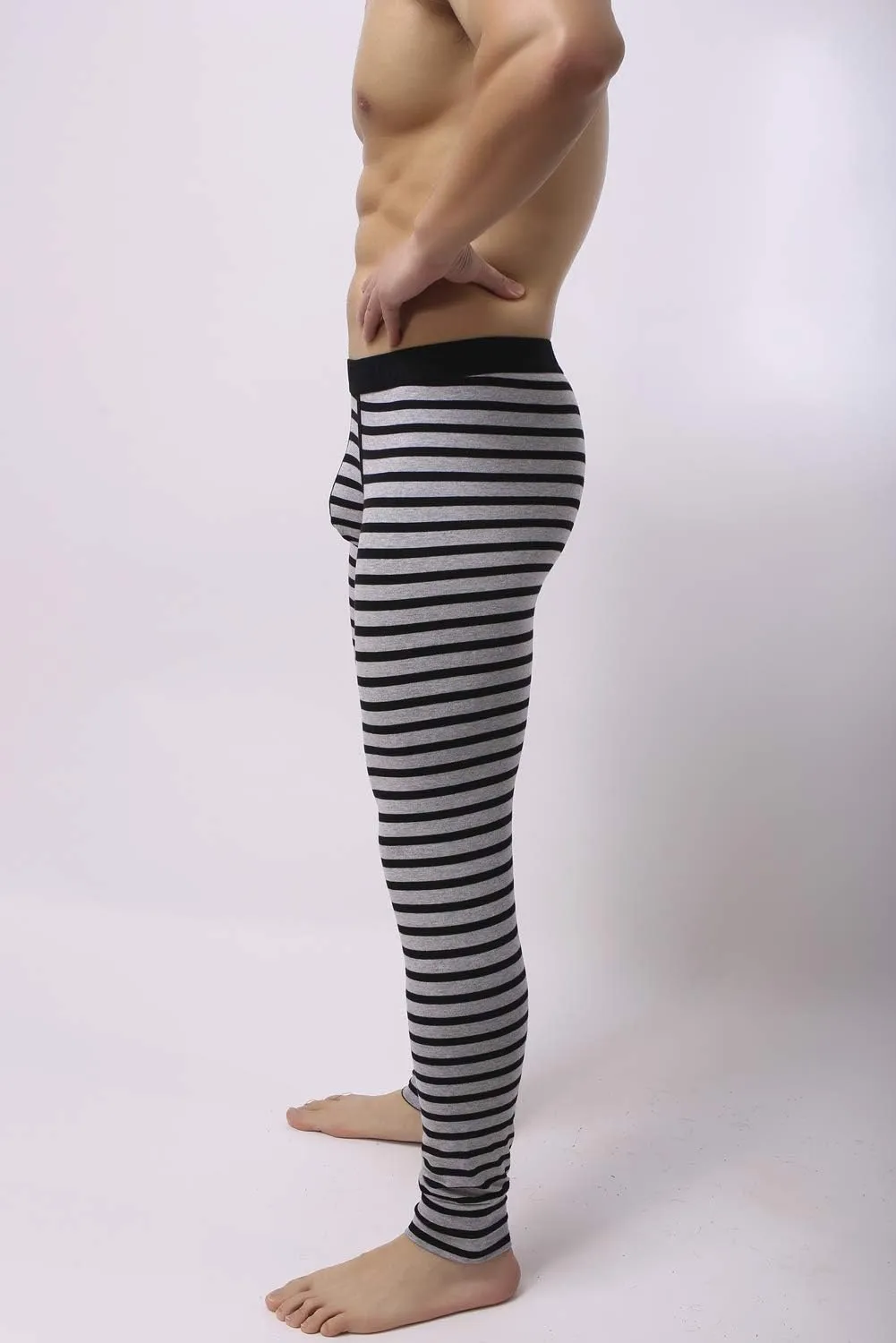 Mens Cotton Pouch Underwear Long Johns Thermal Pants Bottoms Leggings