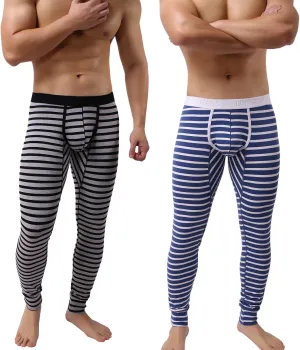 Mens Cotton Pouch Underwear Long Johns Thermal Pants Bottoms Leggings