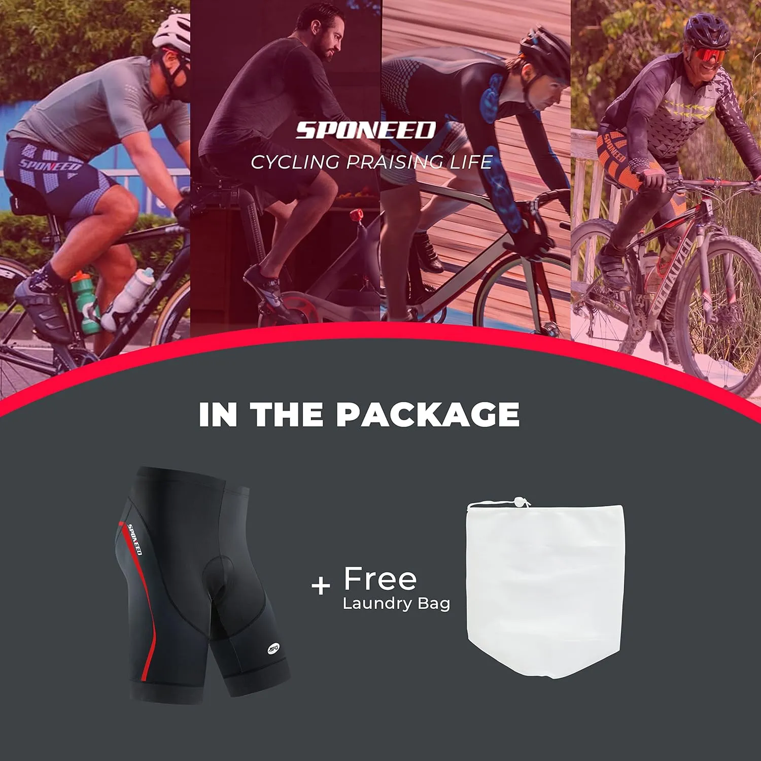Men's Cycling Shorts Padded Biking Bottoms Team Bike Sportwear