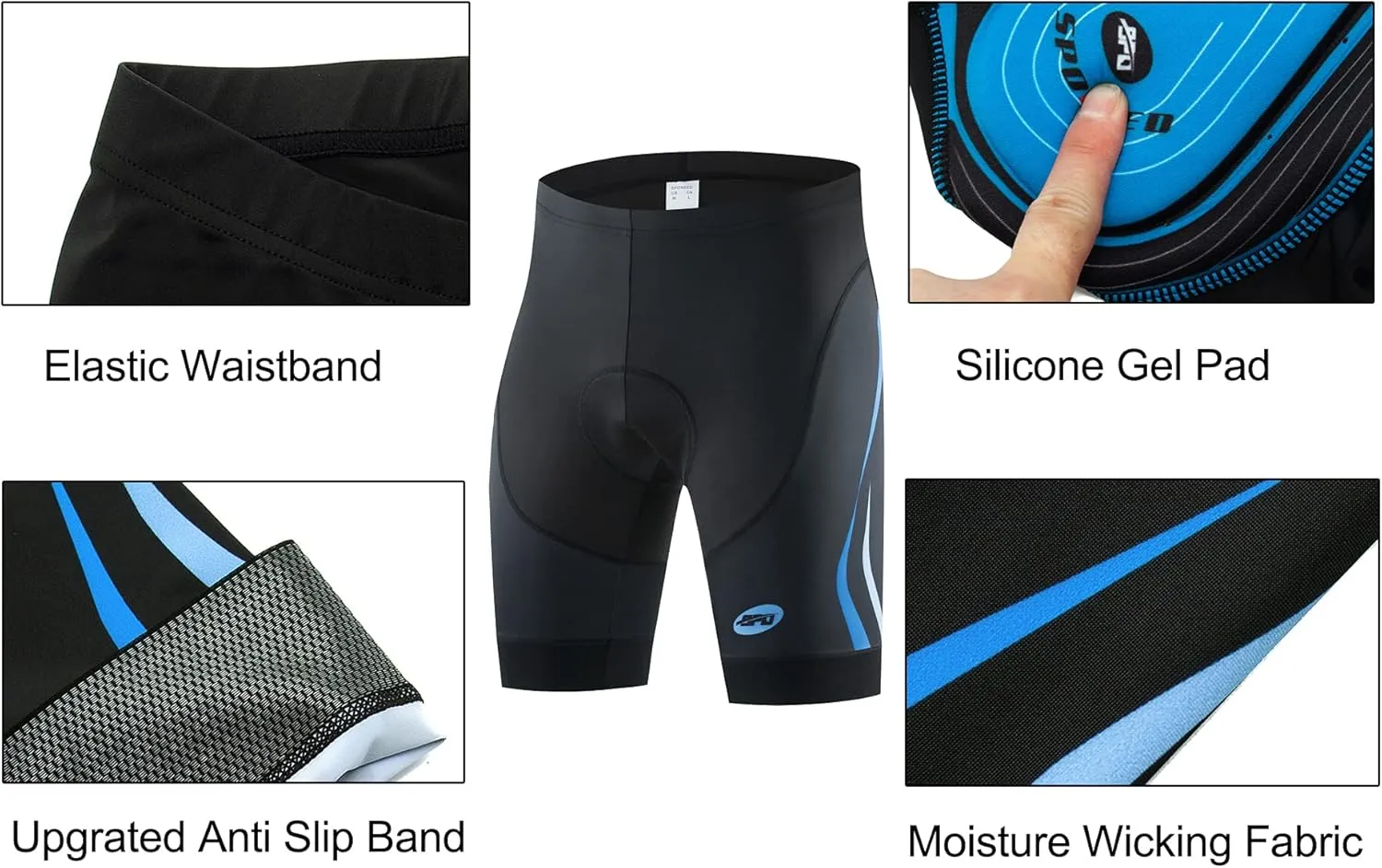 Men's Cycling Shorts Padded Biking Bottoms Team Bike Sportwear