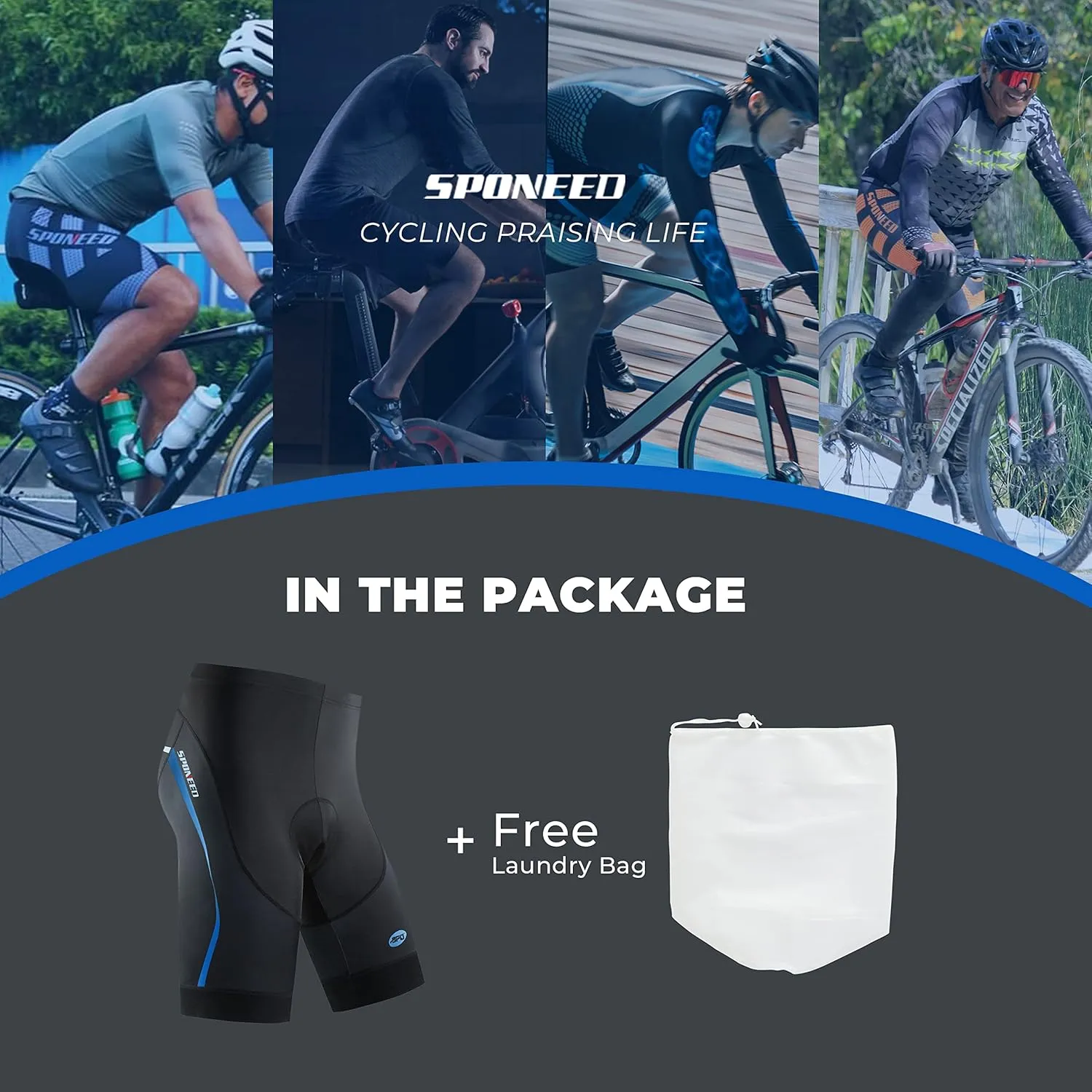 Men's Cycling Shorts Padded Biking Bottoms Team Bike Sportwear