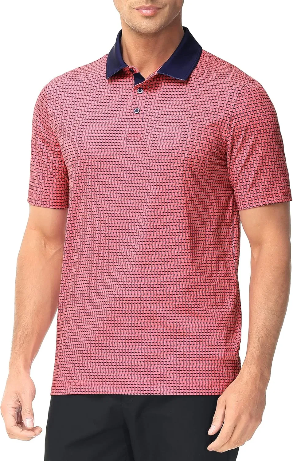 Men's Golf Polo Shirts Dry Fit Short Sleeve Print Performance Collared Polo Shirts