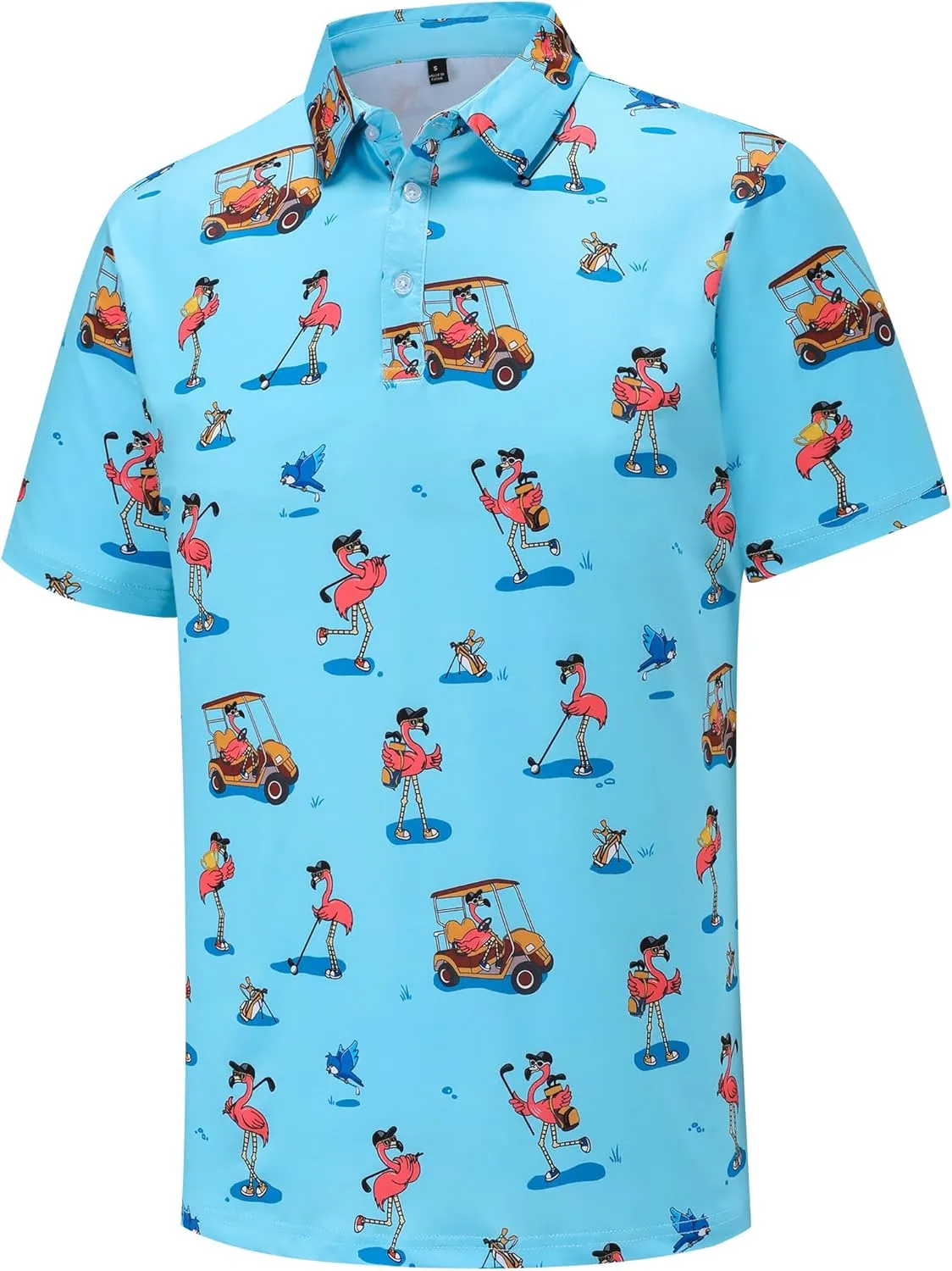 Men's Golf Polo Shirts Funny Golf Shirts for Men Performance Moisture Wicking Quick Dry Athletic Short Sleeve Shirts