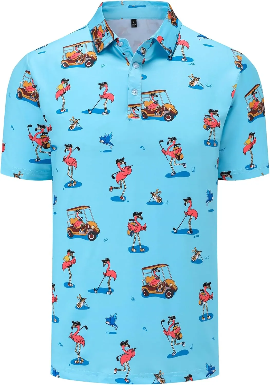 Men's Golf Polo Shirts Funny Golf Shirts for Men Performance Moisture Wicking Quick Dry Athletic Short Sleeve Shirts