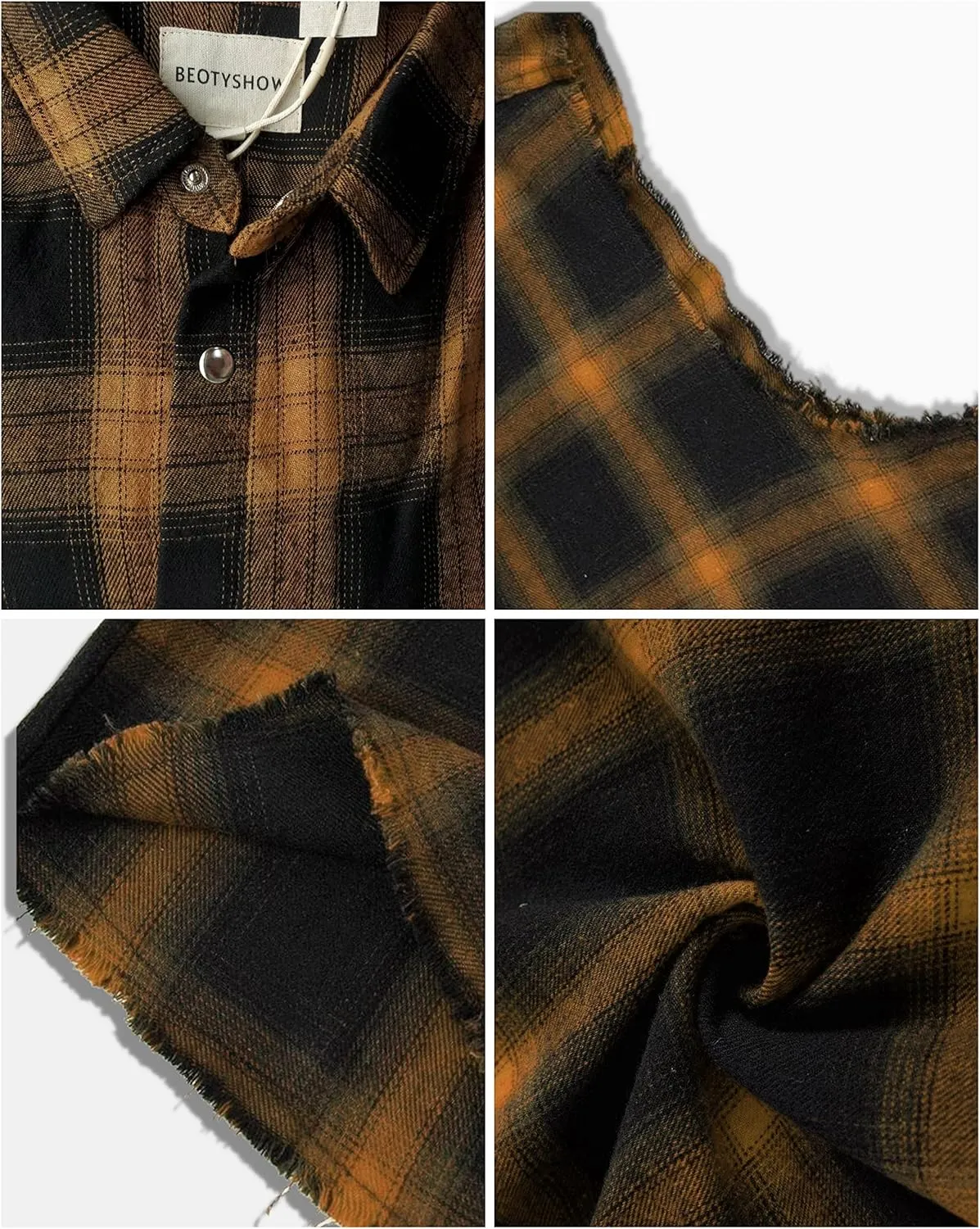 Men's Sleeveless Flannel Plaid Shirts Casual Button Down Cowboy Vest Shirts