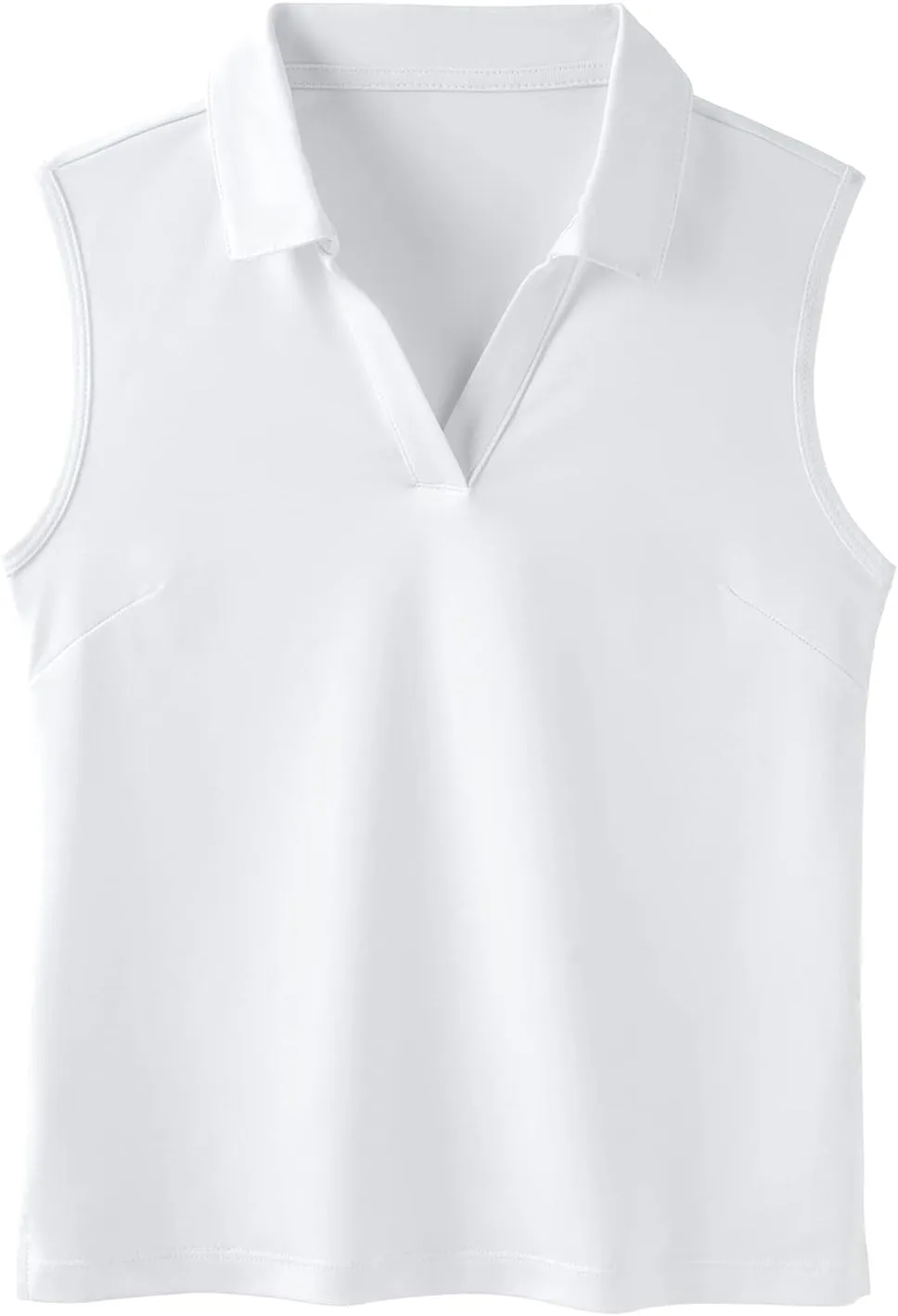 MERIABNY Girls Golf Polo Shirts Sleeveless V Neck Shirts for 5-12 Years