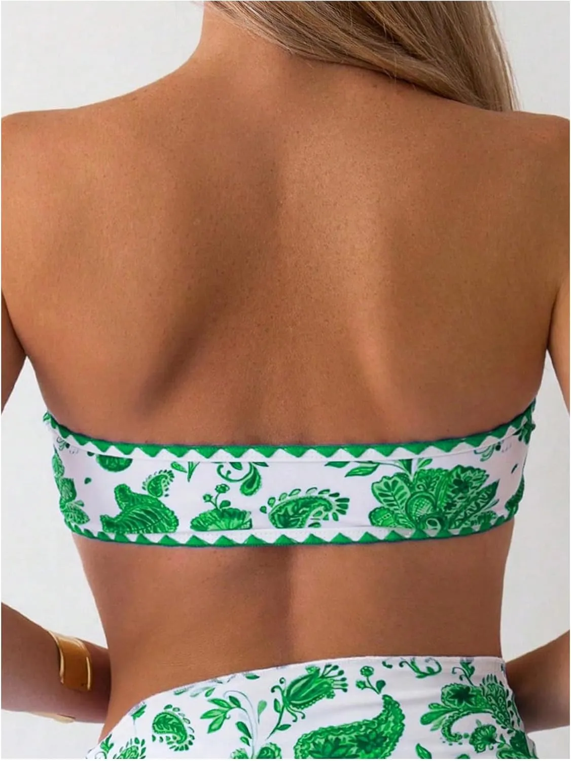 Milumia Women's 3 Piece Swimsuit Floral Print Bandeau Bikini Swimwear with Cover Ups