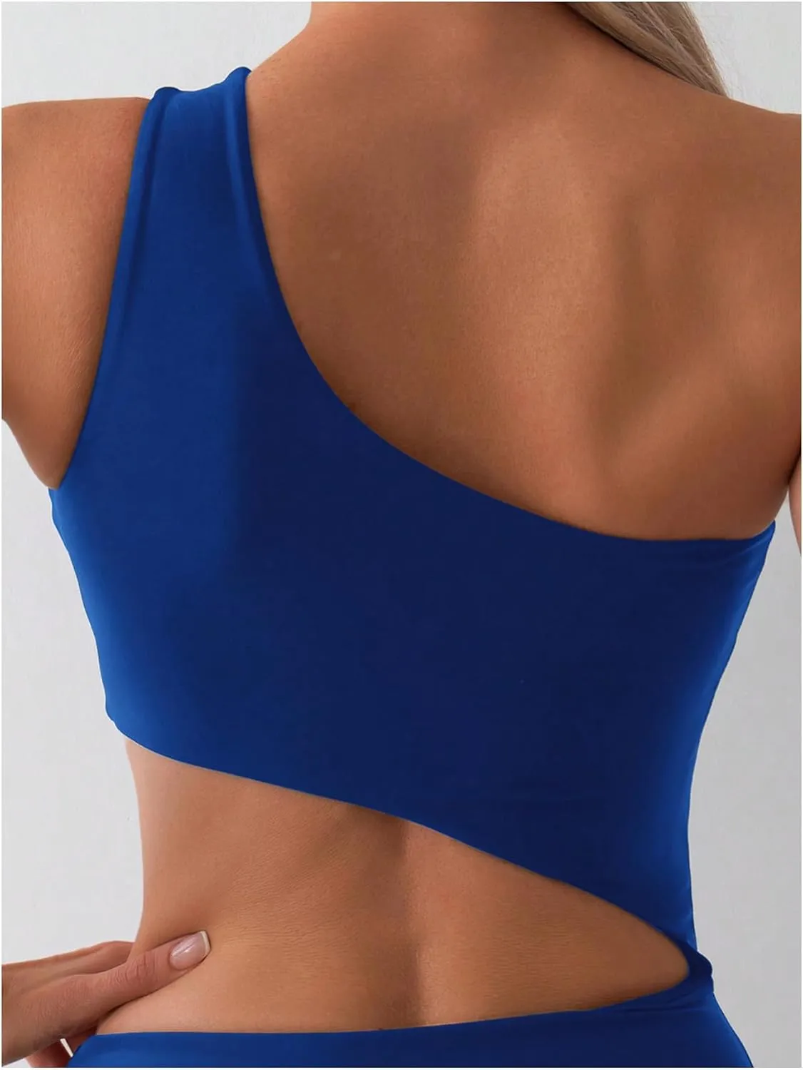 Milumia Women's Cut Out One Piece Swimsuit One Shoulder Sleeveless Wireless Bathing Suits