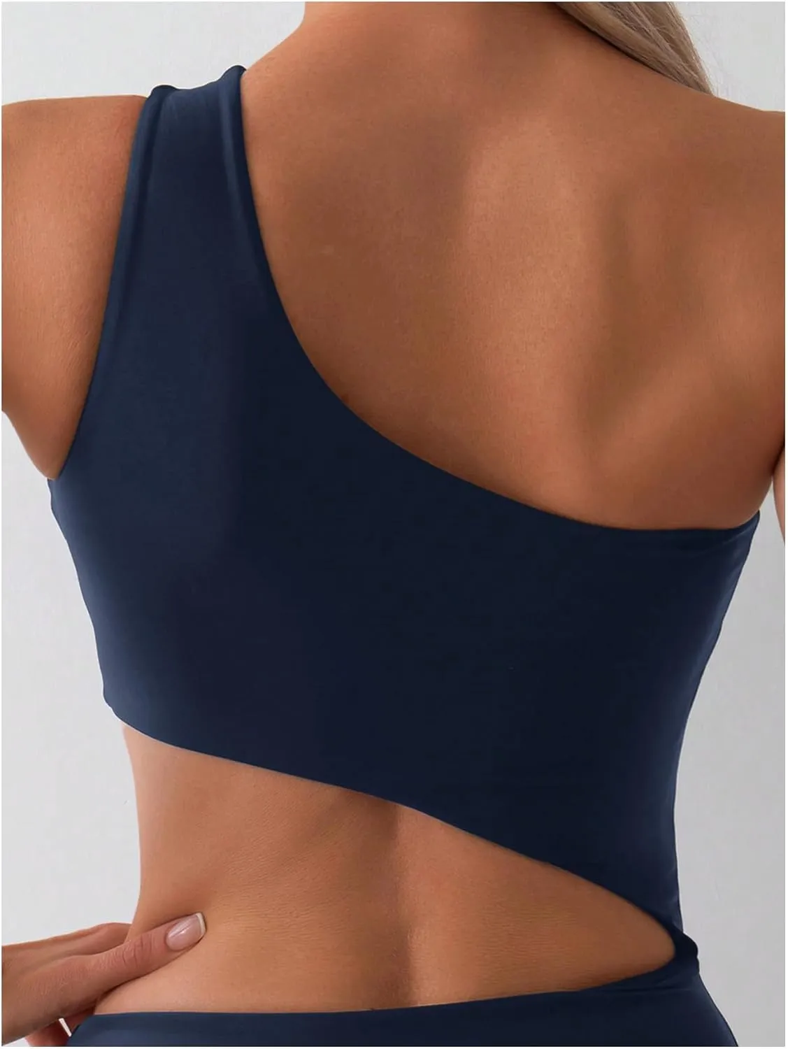 Milumia Women's Cut Out One Piece Swimsuit One Shoulder Sleeveless Wireless Bathing Suits