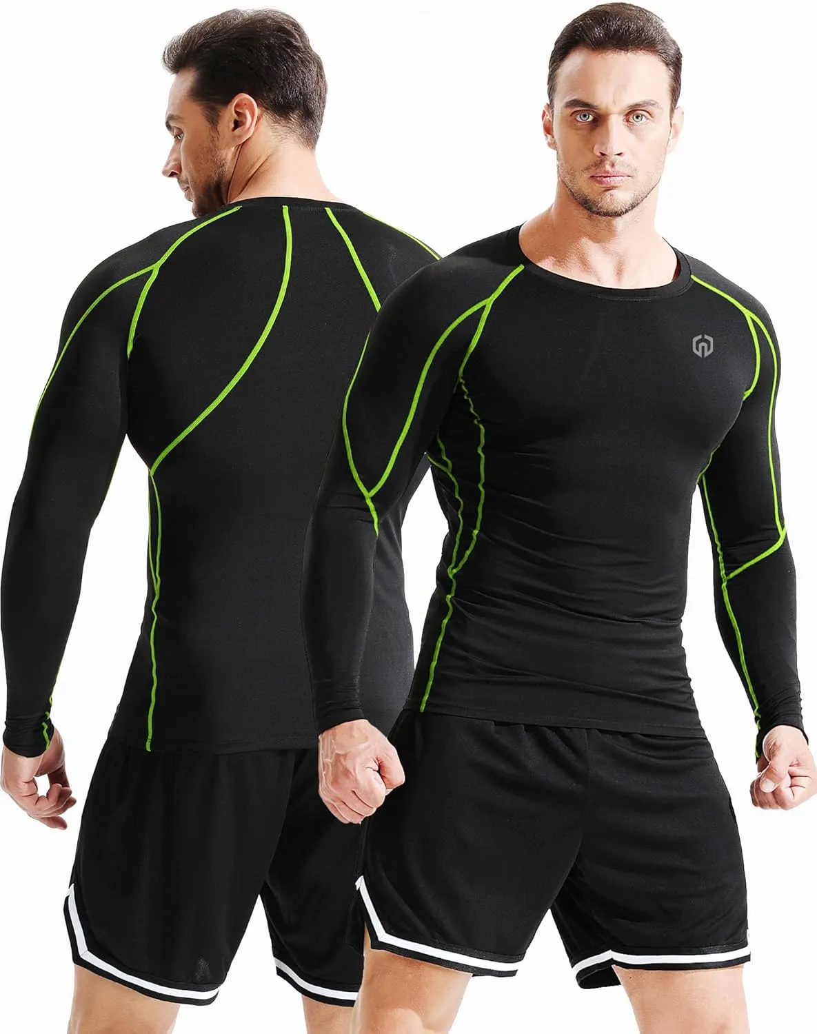 NELEUS Men's 3 Pack Dry Fit Long Sleeve Compression Shirts Workout Running Shirts
