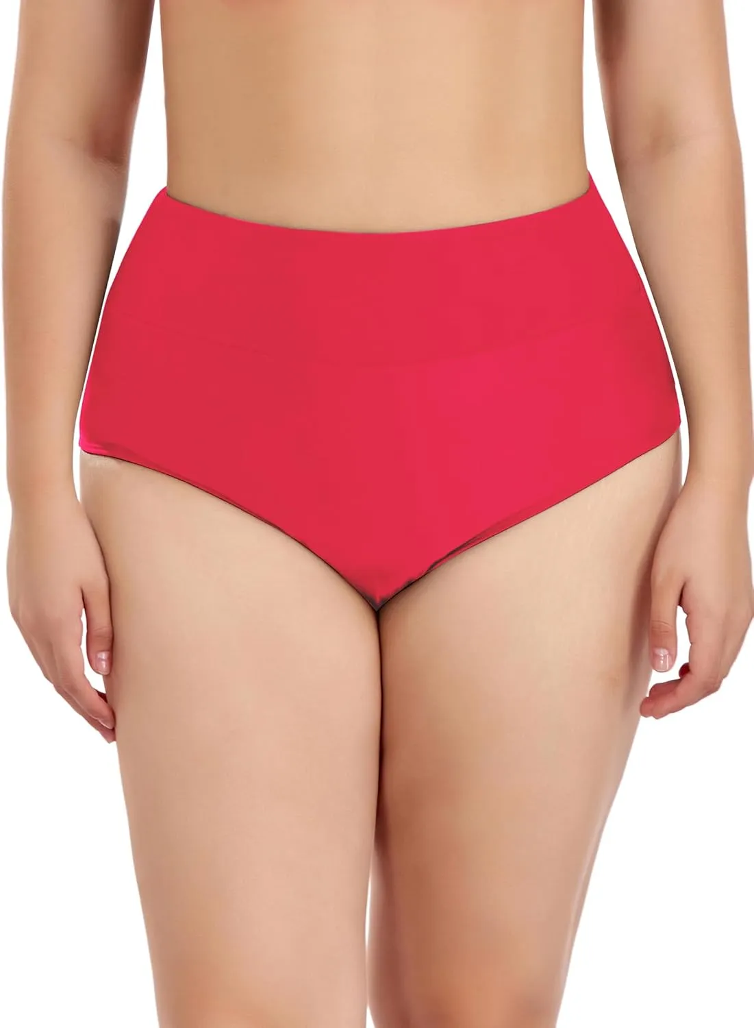 Ocean Blues Women's Plus Size High Waisted Bikini Bottom Full Coverage Swim Bottom