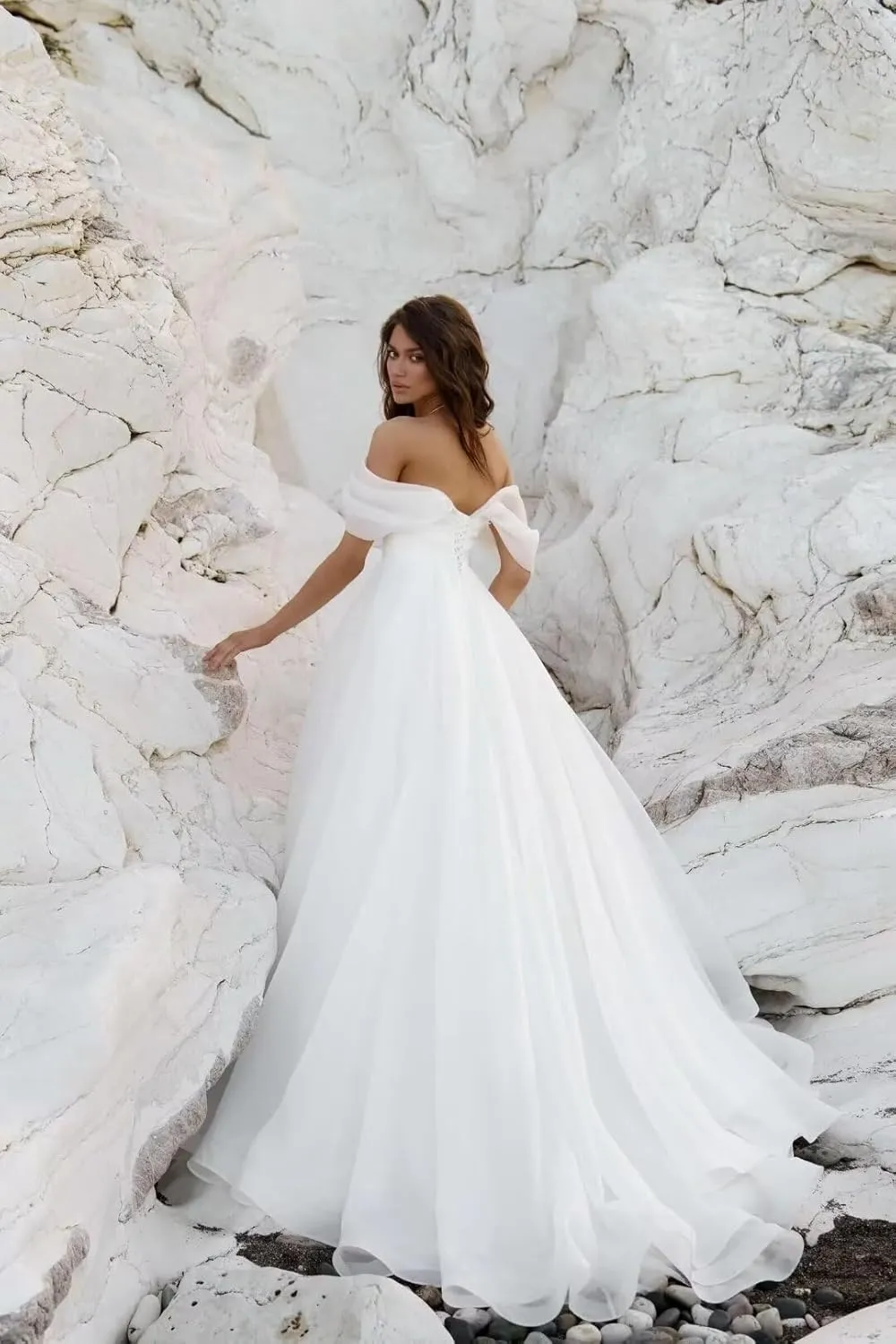 Off Shoulder Tulle Wedding Dresses Puffy Prom Dresses Long Ball Gown Dresses for Women