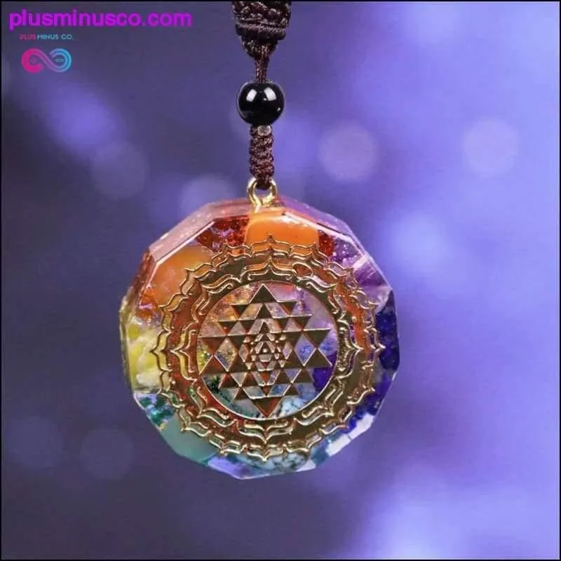 Orgonite Necklace Sri Yantra Pendant Sacred Geometry Chakra