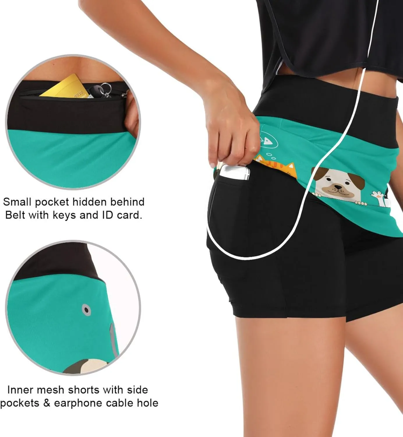 Plaaee Tennis Skirts for Women Green Leprechaun Hats St.Patrick's Day Golf Athletic Skorts Workout Running Shorts S