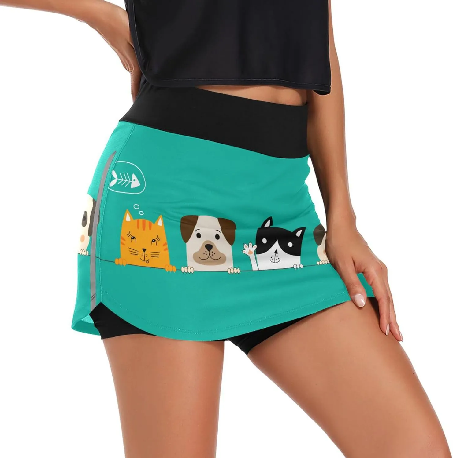 Plaaee Tennis Skirts for Women Green Leprechaun Hats St.Patrick's Day Golf Athletic Skorts Workout Running Shorts S