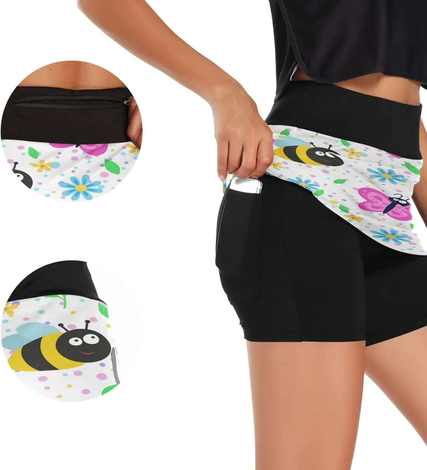 Plaaee Tennis Skirts for Women Green Leprechaun Hats St.Patrick's Day Golf Athletic Skorts Workout Running Shorts S