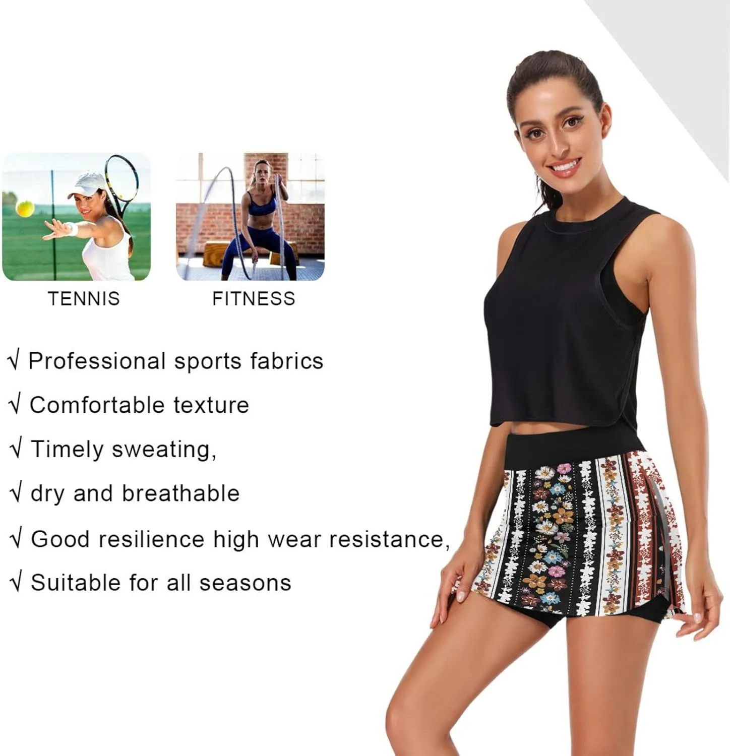Plaaee Tennis Skirts for Women Green Leprechaun Hats St.Patrick's Day Golf Athletic Skorts Workout Running Shorts S