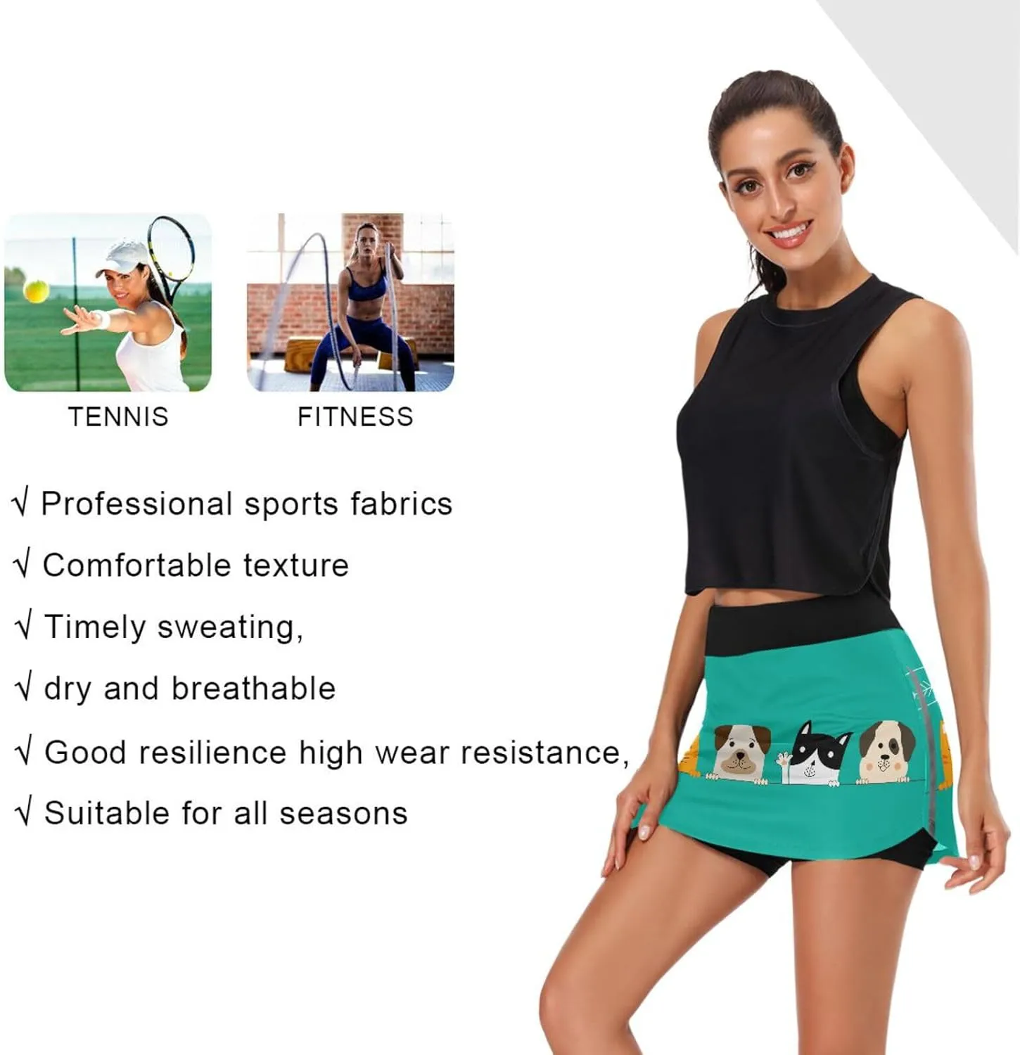 Plaaee Tennis Skirts for Women Green Leprechaun Hats St.Patrick's Day Golf Athletic Skorts Workout Running Shorts S