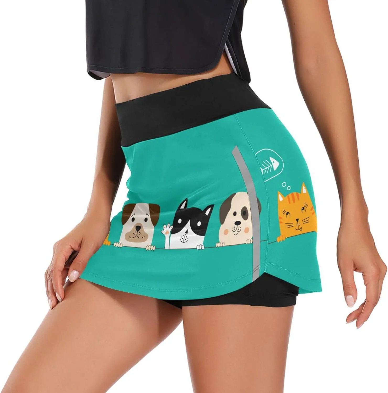Plaaee Tennis Skirts for Women Green Leprechaun Hats St.Patrick's Day Golf Athletic Skorts Workout Running Shorts S