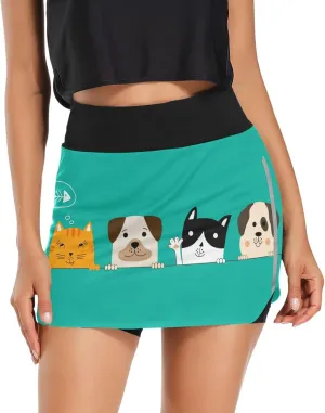 Plaaee Tennis Skirts for Women Green Leprechaun Hats St.Patrick's Day Golf Athletic Skorts Workout Running Shorts S