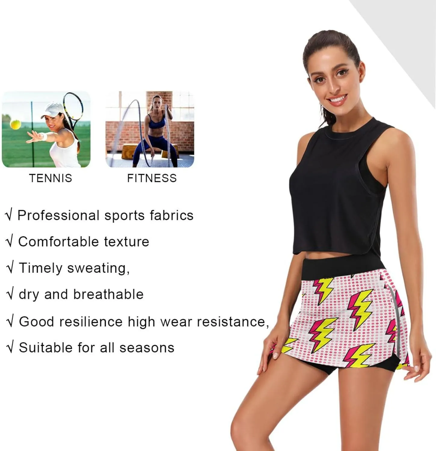 Plaaee Tennis Skirts for Women Green Leprechaun Hats St.Patrick's Day Golf Athletic Skorts Workout Running Shorts S