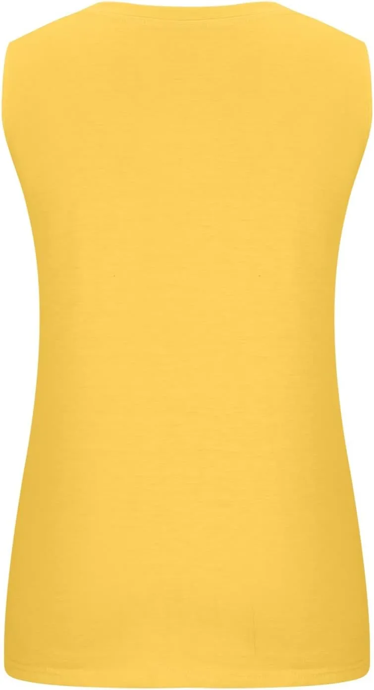 Plus Size Button Front Camisole Top Women's Sleeveless Casual Summer Relaxed Fit Layered Tank Shirt Vest