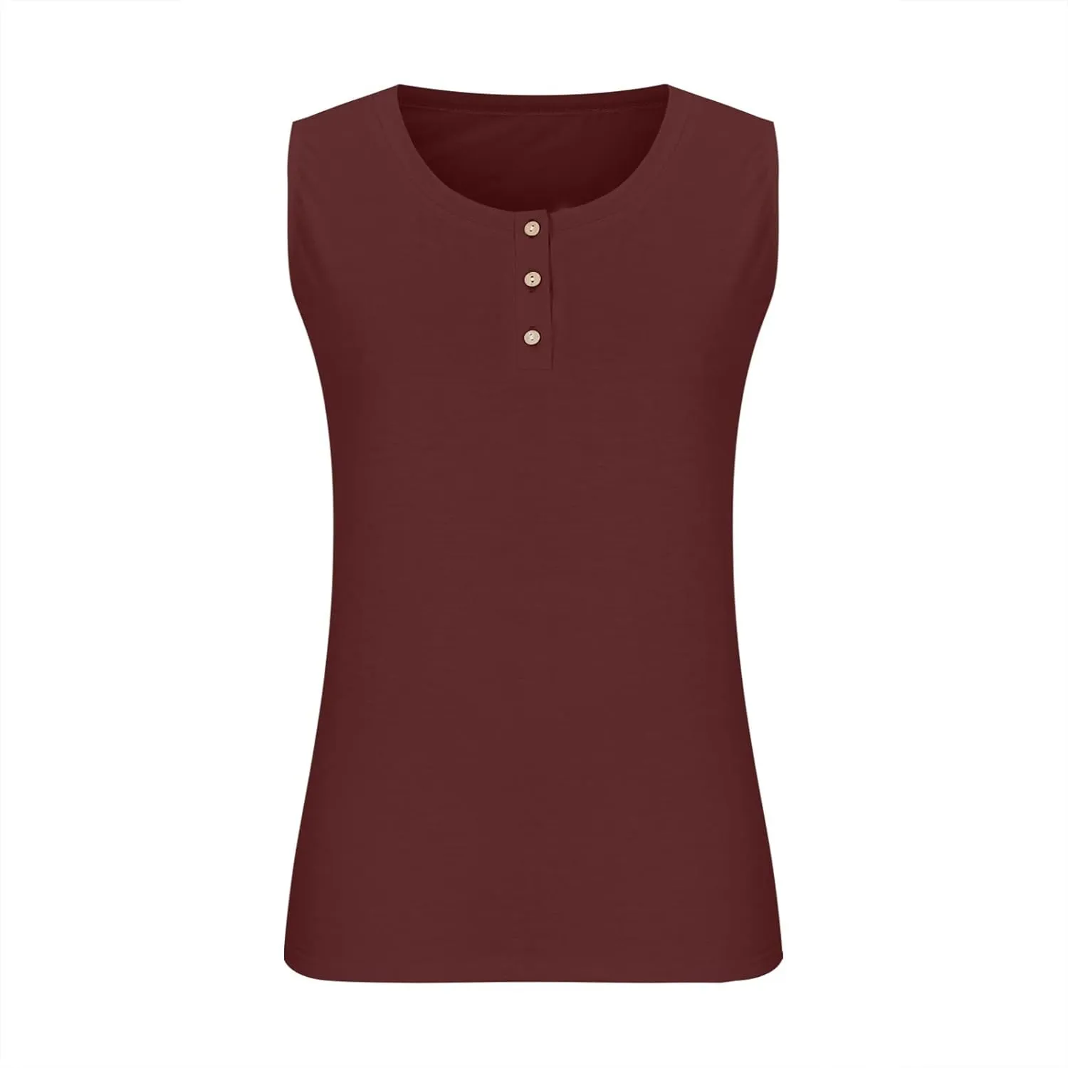 Plus Size Button Front Camisole Top Women's Sleeveless Casual Summer Relaxed Fit Layered Tank Shirt Vest