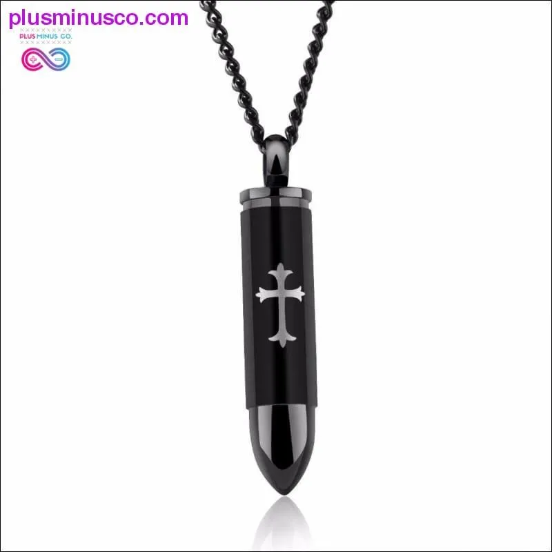 Polished 361L Stainless Steel Cross Bullet Locket Pendant