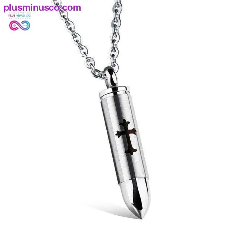 Polished 361L Stainless Steel Cross Bullet Locket Pendant
