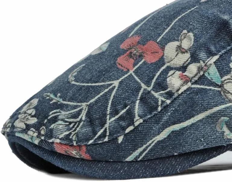 Quanhaigou Unisex Denim Newsboy Hats Flat Ivy Gatsby Cabbie Driving Berets Hat Cotton Dad Cap for Men Women