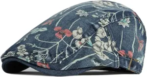 Quanhaigou Unisex Denim Newsboy Hats Flat Ivy Gatsby Cabbie Driving Berets Hat Cotton Dad Cap for Men Women