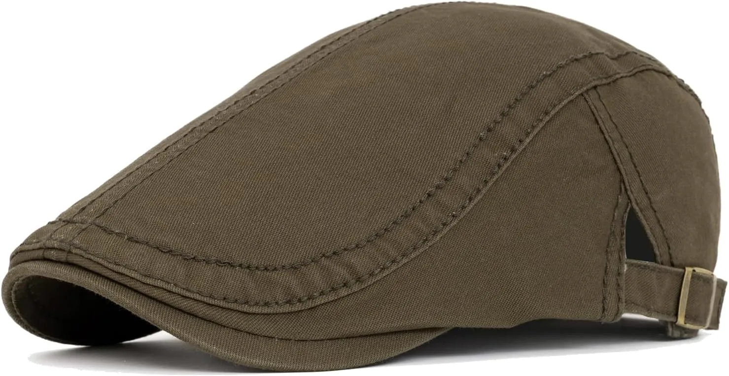 Quanhaigou Unisex Denim Newsboy Hats Flat Ivy Gatsby Cabbie Driving Berets Hat Cotton Dad Cap for Men Women