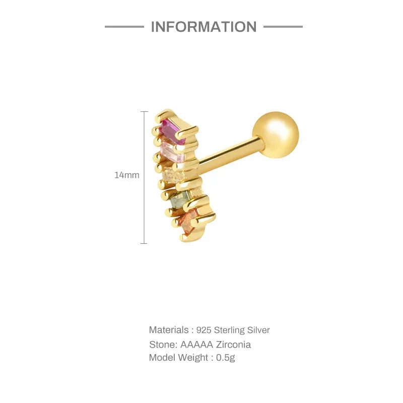 Rainbow Barbell Piercing (18G)