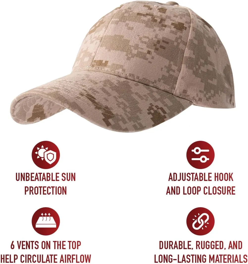 Rothco Supreme Camo Low Profile Cap  Adjustable Rugged Outdoor Baseball Hat