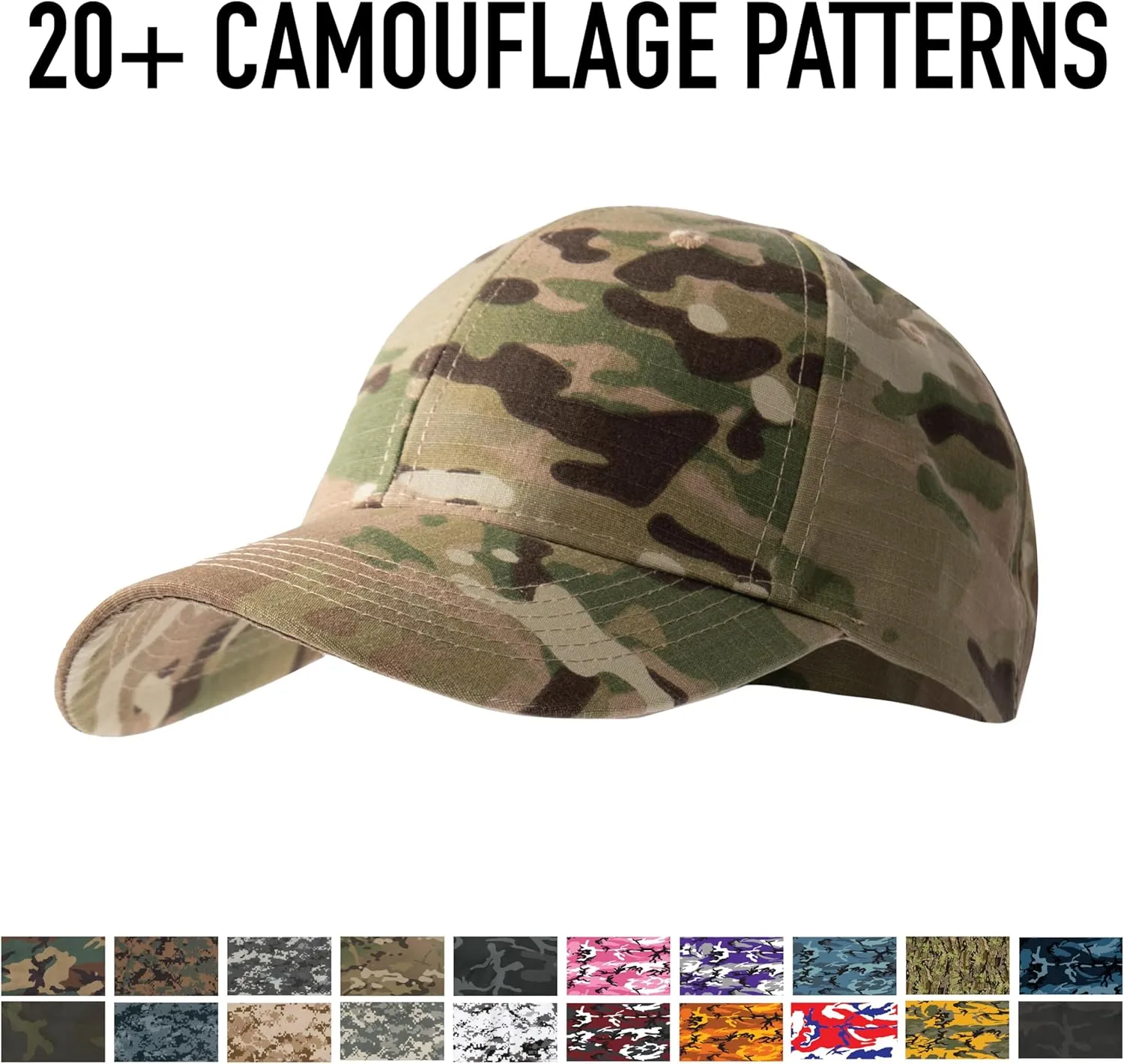 Rothco Supreme Camo Low Profile Cap  Adjustable Rugged Outdoor Baseball Hat