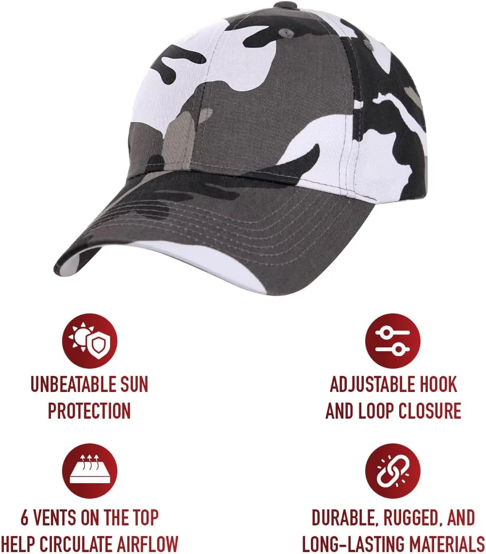 Rothco Supreme Camo Low Profile Cap  Adjustable Rugged Outdoor Baseball Hat