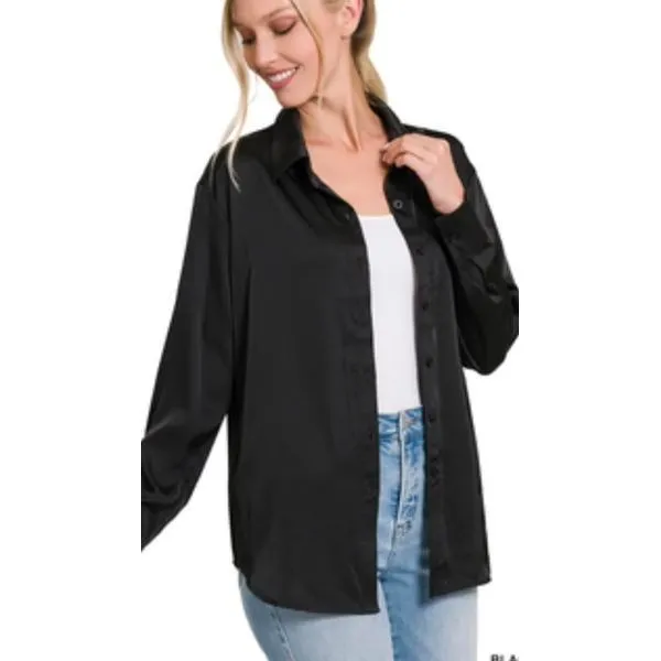 Satin Charmeuse Button Shirts