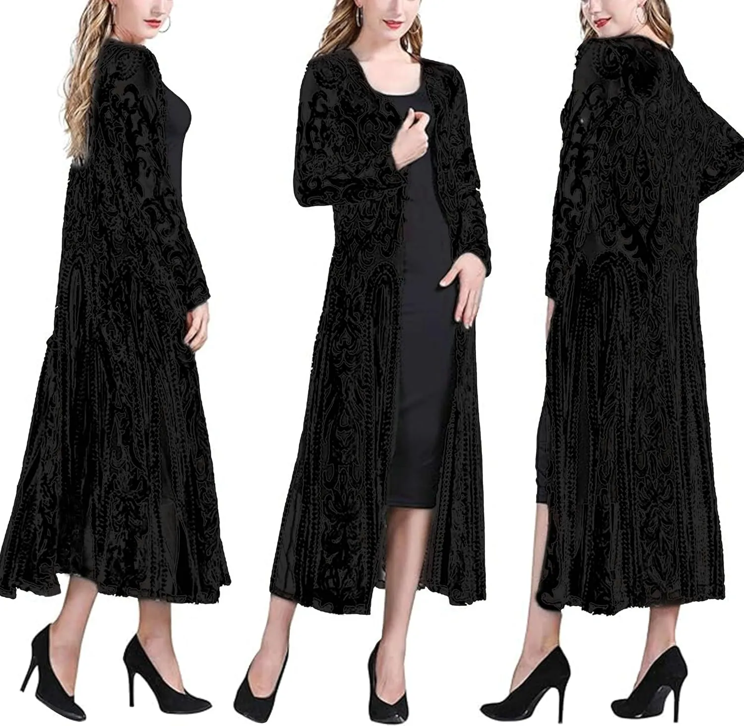 Sequin Cardigans Duster Sparkly Blazer Jackets Long for Women Evening