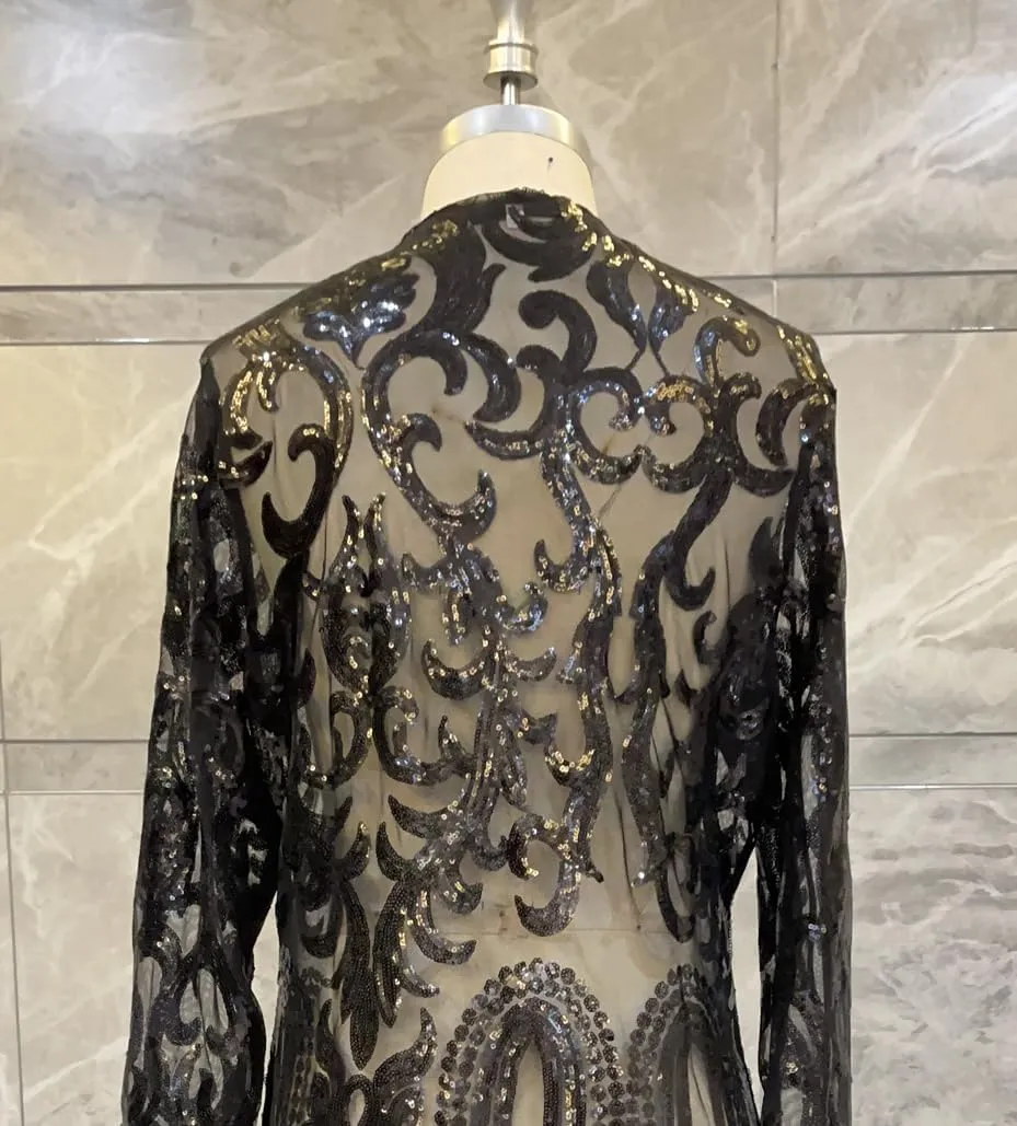 Sequin Cardigans Duster Sparkly Blazer Jackets Long for Women Evening