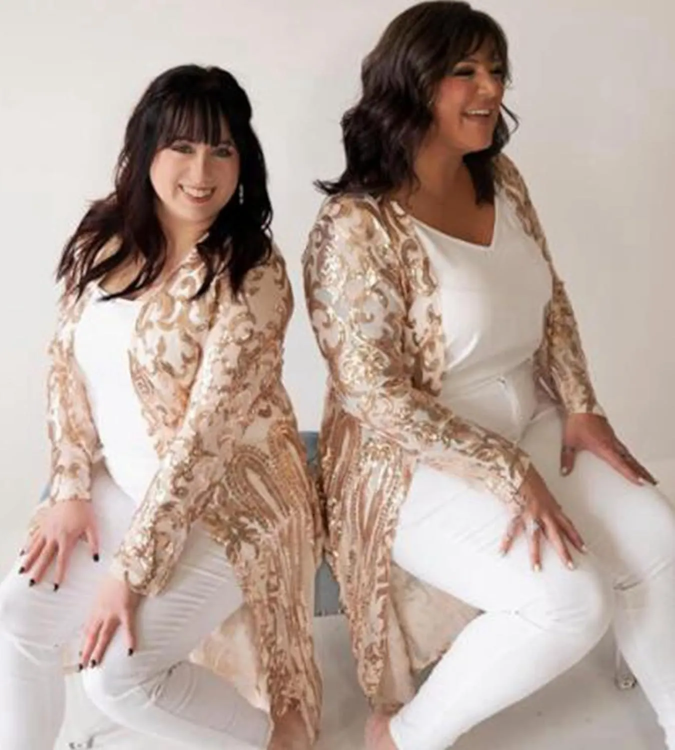 Sequin Cardigans Duster Sparkly Blazer Jackets Long for Women Evening